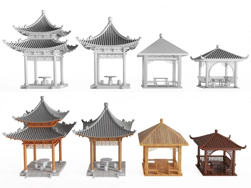 中式古建凉亭建筑构件