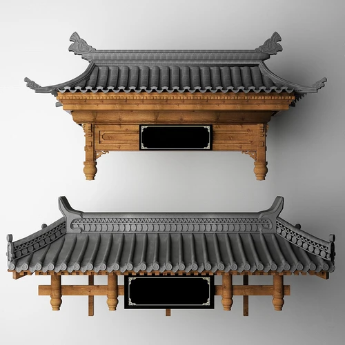 新中式门头屋檐建筑构件