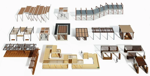 现代廊架建筑构件