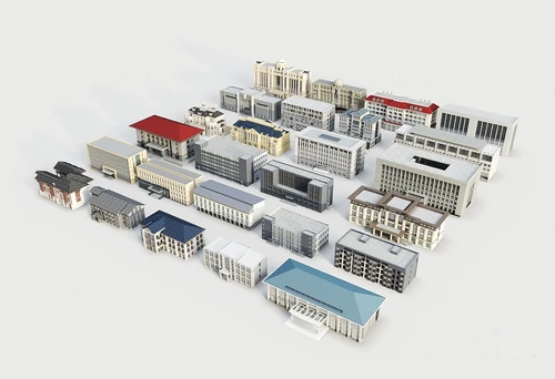 现代办公楼建筑构件