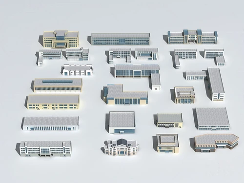 现代办公楼学校建筑外观