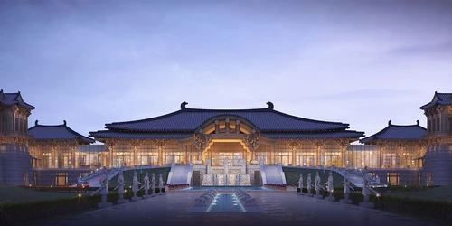 中式古建宫殿建筑外观