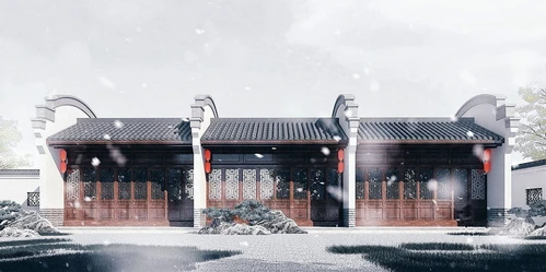 中式徽派古建民居