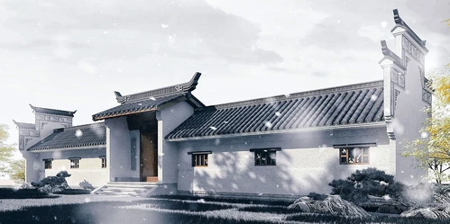 中式徽派古建民居