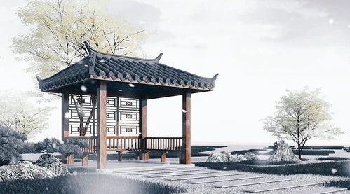 中式古建凉亭