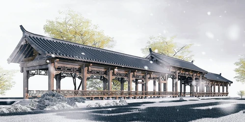中式古建景观长廊