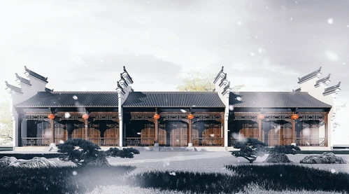 中式古建景观长廊
