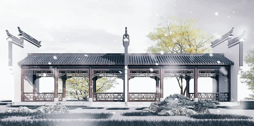 中式古建景观长廊