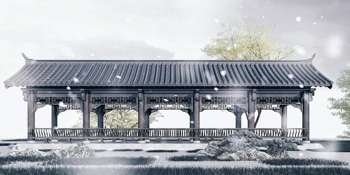 中式古建景观长廊