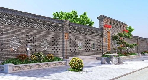 中式古建围墙院墙