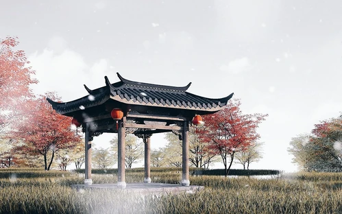 中式古建景观亭