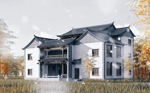 中式古建别墅外观