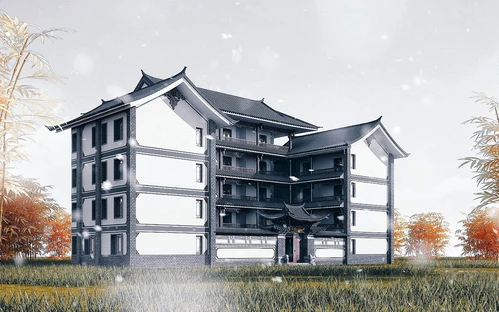 中式古建别墅外观