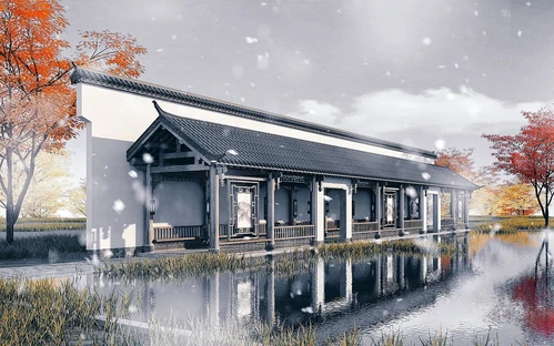 中式古建文化长廊
