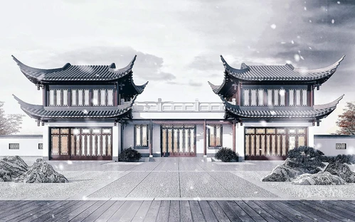 中式古建楼阁外观