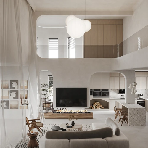 侘寂风loft复式公寓3d模型