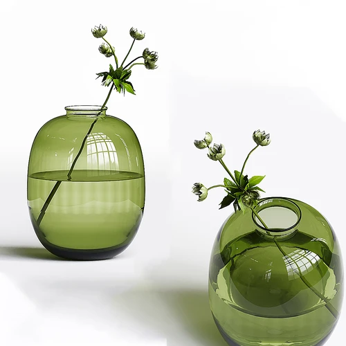 绿花瓶插枝