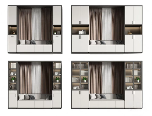 现代装饰柜沙发卡座3d模型