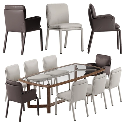 Natuzzi Ambra 椅子 Amber 桌子套装
