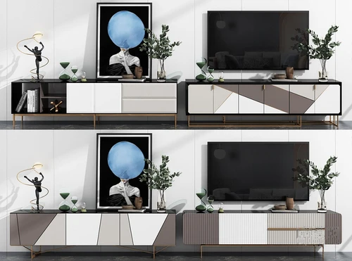 现代轻奢电视柜3d模型