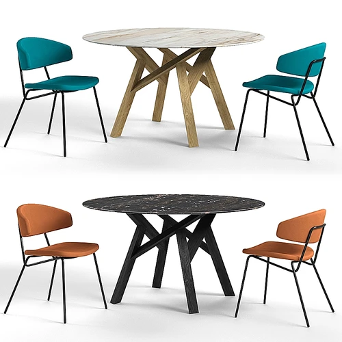 Calligaris sophia 椅子和丛林桌