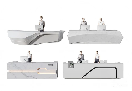 后现代前台接待台3d模型