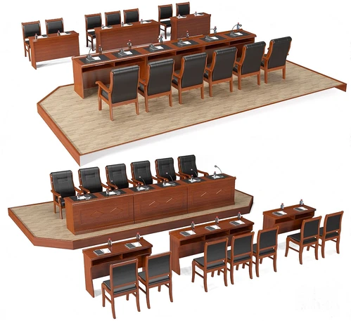 现代主席台会议桌椅3d模型