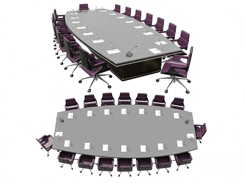 现代会议桌椅会议台3d模型