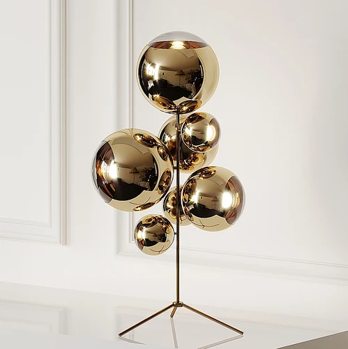 Tom Dixon 镜球金色支架枝形灯