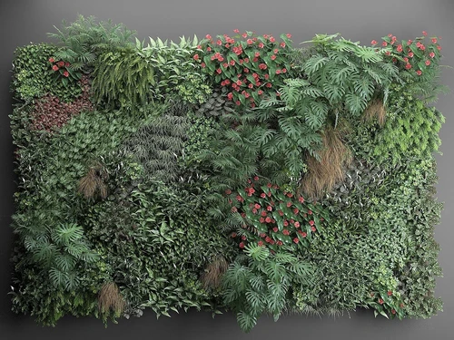 现代植物吊兰绿植墙