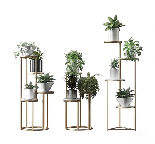 现代花架绿植盆栽
