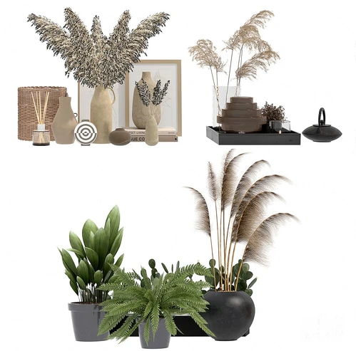 现代植物盆栽花瓶摆件