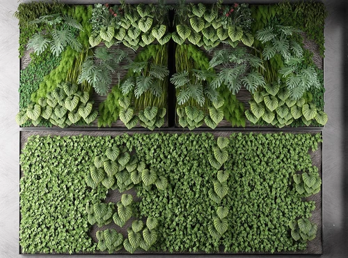 现代花草植物墙