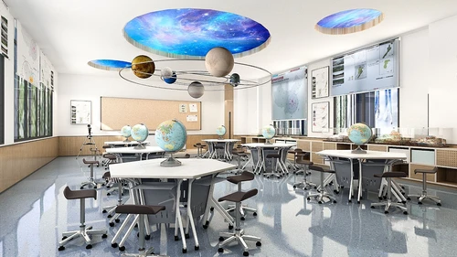 现代学校地理教室3d模型