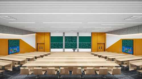 现代学校阶梯教室3d模型