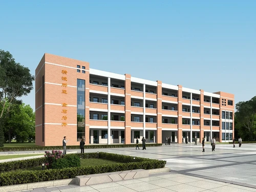 现代学校教学楼外观3d模型