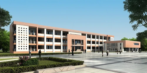 现代学校教学楼外观3d模型