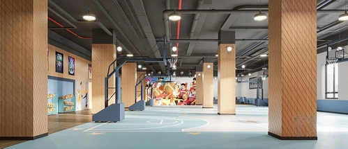 现代室内篮球场3d模型