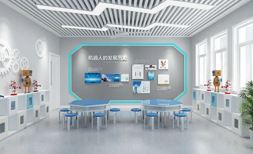 现代幼儿园机器人教室3d模型