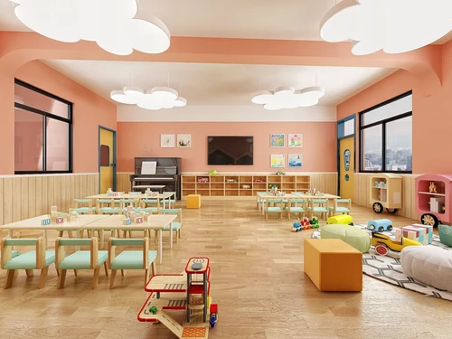 现代幼儿园教室3d模型