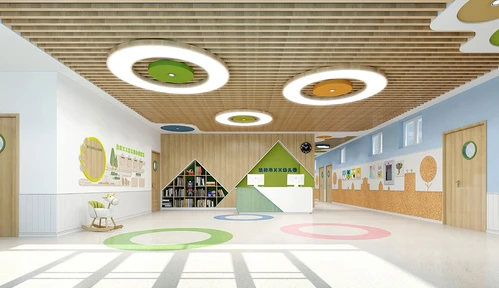 现代幼儿园大厅走廊3d模型