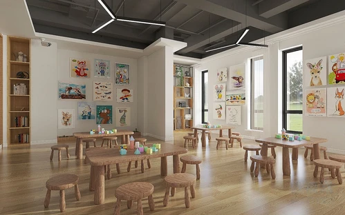 现代幼儿园画室课室3d模型