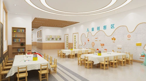 现代幼儿园走廊课室3d模型