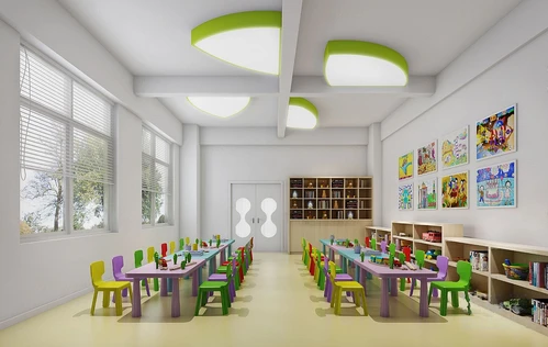 现代简约幼儿园美术室3d模型