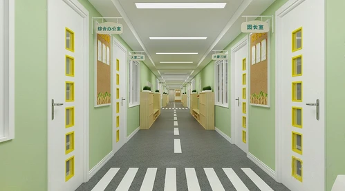 现代幼儿园走廊3d模型