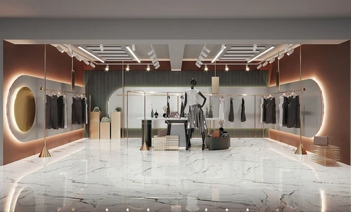 现代女装服装店直播间3d模型