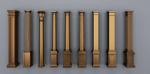 欧式镀金罗马柱3d模型
