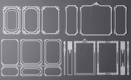 欧式石膏雕花线条3d模型