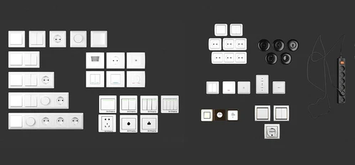 现代开关面板插座3d模型