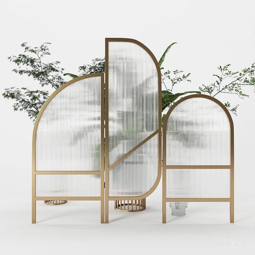现代玻璃屏风隔断3d模型